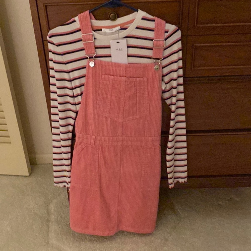 Overall dress with shirt set